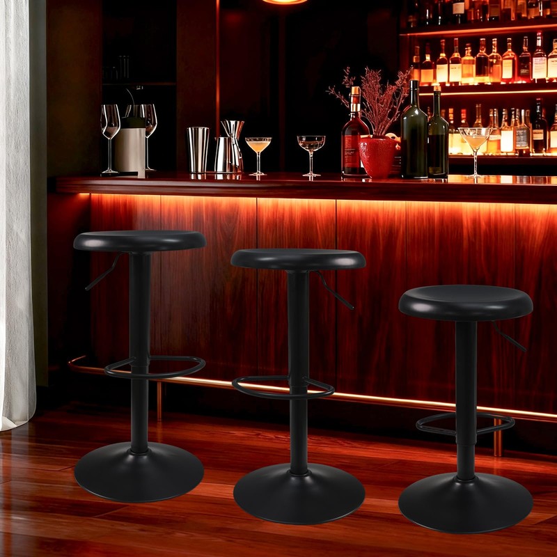 KBISHTIE Adjustable Bar Stools Set of 2, Backless Swivel Round