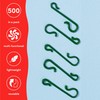 THE TWIDDLERS - 500 Pack Plastic Green Bauble Hooks Hangers