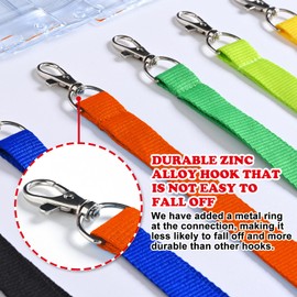 CANWELUX 12-Pack Orange Lanyard with ID Holder - Durable Neck Strap for Work Badges, School ID, Cruise Cards, Office & Events(Orange, 12PCS)