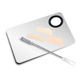 MKE-001 Makeup Palette Spatula Set, Finger Hole Type, Makeup Palette, Makeup, Mixed Color, Sparkling Puffy Round