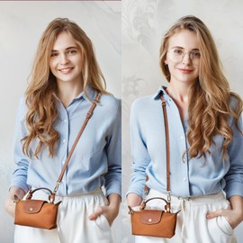 SENTEN Leather Purse Strap Replacement for Longchamp Strap Kit, Shoulder Strap Crossbody Adjustable Replacement for Le Pliage and Mini Bags for Women