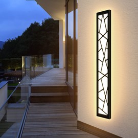 TRUWELLA LED Wall Sconces Outdoor LED Wall Lights 23.6inch Minimalist Waterproof Led Wall Light IP67 3000K Long Strip Wall Lamps Suitable for Outdoor Wall Sconce/Indoor Decorative Lighting