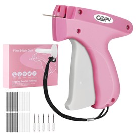 Stitchy Gun for Clothes, Handheld Stitch Gun Quick Clothing Fixer, Tagging Gun Tag Attacher, Quick Stitch Micro Sewing Kit Include 6 Needles and 2000 Mini Fasteners, Pink