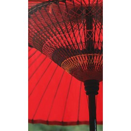 Cosmo 91055 Noren Japanese Umbrella, Red, Approx. 33.5 x 59.1 inches (85 x 150 cm)