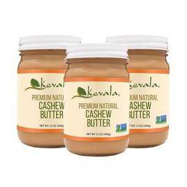 Kevala Cashew Butter - 3Pack, Spreadable Cream for Sandwiches with no Additives, Premium Natural Spread for Toast and Pancakes, Nutritious Addition to Breakfast and Healthy Snacks, Glass Jar 12 oz