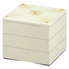 J-kitchens Made in Japan, Heavy Box, 3 Tiers, 5.0 Size, Color, White Matsuba Checkerboard, 5.9 x 5.9 x 5.2 inches (15.1 x 15.1 x 13.3 cm)