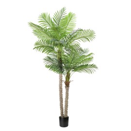 8FT UV Resistant Faux Palm Tree for Outdoor Indoor 2 Trunks