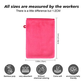 PHOGARY 10 Pack Microfiber Body Wash Mitts, Flannel Soft Face Mitten, Bath Spa Cloth, Reusable Makeup Remover Mitt Gloves, European Style Wash Cloth,15 * 21cm, 5 colors