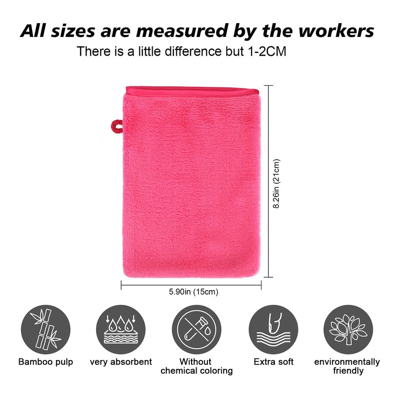 PHOGARY 10 Pack Microfiber Body Wash Mitts, Flannel Soft Face