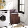 SONGMICS Laundry Hamper with Lid, Bamboo Launry Basket with Handles,