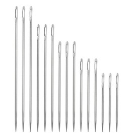 Long Sewing Needles 15 PCS Large Eye Darning Tapestry Needles for Yarn Hand Sewing Quilting Stitching Needle for Doll Making Leather