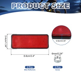 PATIKIL Rectangle Rear Reflectors, 2 Pcs Safety Reflective Warning Reflector Plastic Universal Motorcycle Reflector with M5 Screw Mount for Car Motorcycle Trailer Bike Bicycles, Red