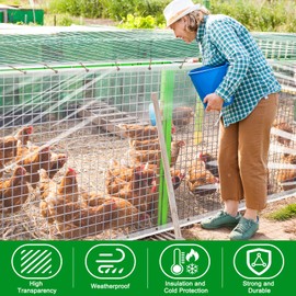 Clear Vinyl Tarp 6X8ft, Clear Tarps Heavy Duty Waterproof Tarp Cover with Grommets and Reinforced Edge, 14Mil Transparent Tarpaulin for Patio Enclosure, Outdoor Rainproof Canopy, Chicken Coops Cover