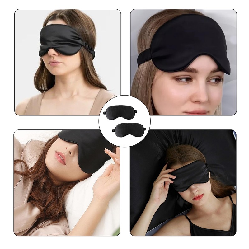 Pack of 2 Silk Sleeping Masks, Comfortable Sleeping Mask for