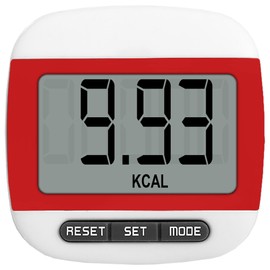 Pedometer Step Counter, Portable Walking Pedometer, Sport Pedometer- Distance, Step, Calories and Fitness Tracker for Men, Women, and Kids (Red)