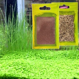 YIZIMONA Aquarium Plant S.e,e,ds. not Fish Tank Aritificial Plastic Plant,10gram Mini-Leaf+8grame Long Hair Grass Fresh Water Carpet Decor