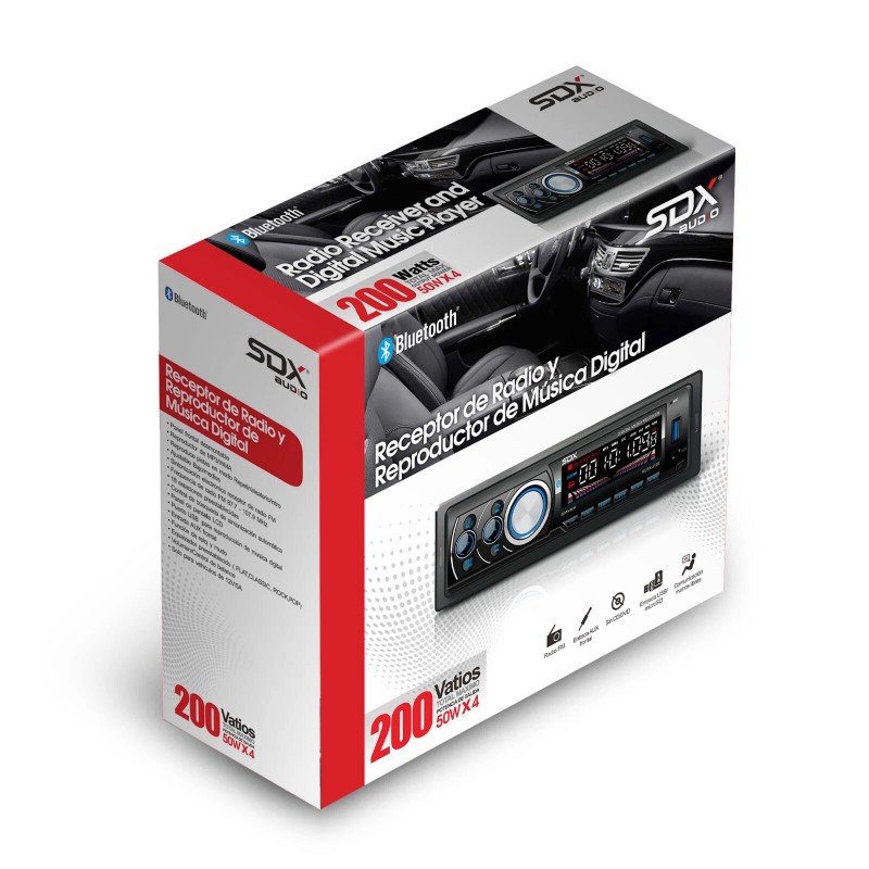 SDX Audio Detachable Front Panel Bluetooth Radio Car Stereo Receiver