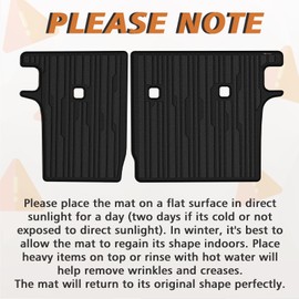 TripleAliners Backrest Mats All Weather Liners Compatible with 2025 Nissan Kicks Interior Accessories TPE Second Row Seats Back Cover Custom Fit Protection Car Liner