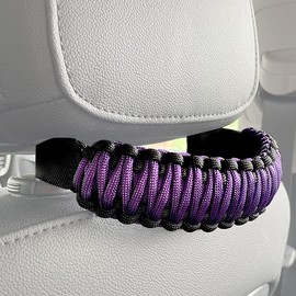 ROMASO Headrest Grab Handles Backseat Passenger Grab Handles Universal for Jeep Wrangler,Ford Bronco,Toyota,Tacoma,Trucks,SUV,Cars,2Pack (Black&Purple)