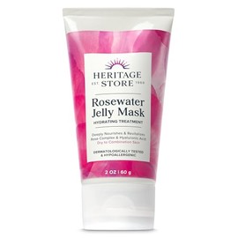 HERITAGE STORE Mascarilla facial de gelatina de agua de rosas tratamiento hidratante para pieles mixtas secas, mascarilla facial en gel que retiene...
