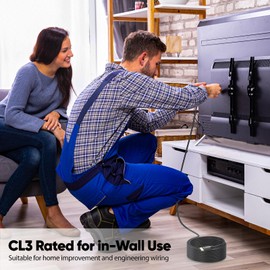 UVOOI Long HDMI Cable 25 FT, 4K HDMI to HDMI Cable 25 Foot in-Wall CL3 Rated High Speed HDMI 2.0 Cord(4K@60Hz, 2K 1440P, 3D, HDCP2.2, ARC, Ethernet) Compatible for Monitor, Projector, HDTV, Laptop, PC