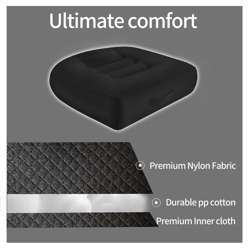 EDIETH Boost Seat Cushion - 15.7x15.7x4.7 Inches, Black, Breathable Nylon