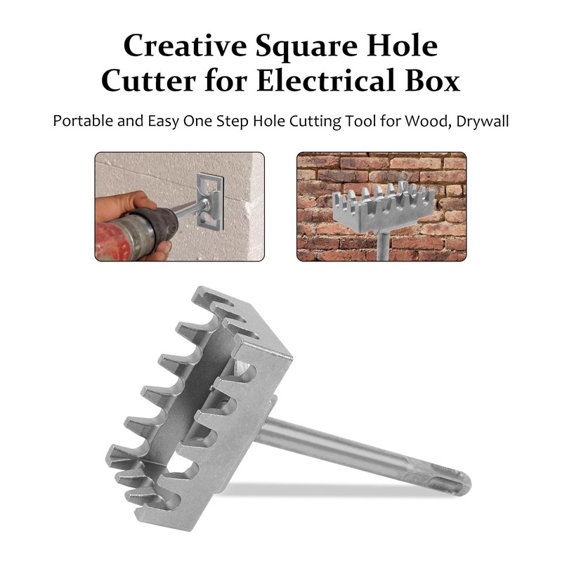 BigKing Square Drive Junction Box Hole Punch, Alloy Steel Construction,