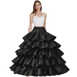 PSISABALL Women’s Crinoline Petticoat,Crinoline 4 Hoop Underskirt for Women,Ball Gown Underskirt for Wedding Bridal (black)