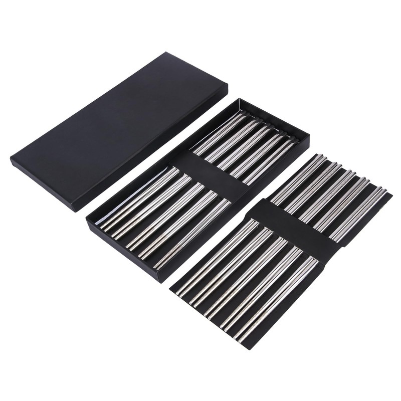 10 pares de palillos de acero inoxidable, Palillos de Metal