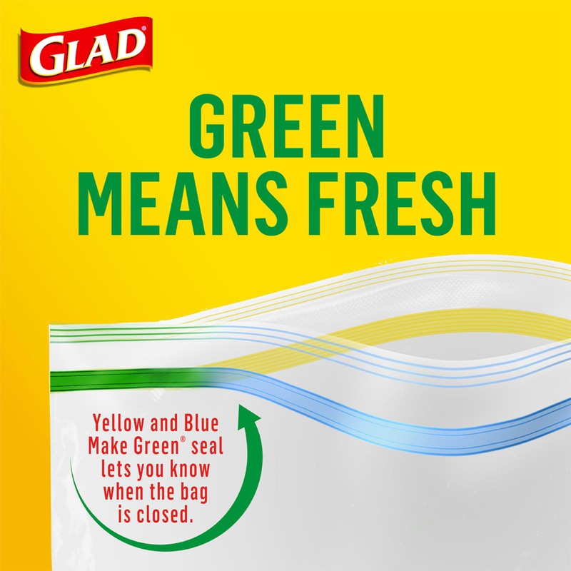 Glad Zipper Food Storage Sandwich Bags, 100 Count (Packaging May
