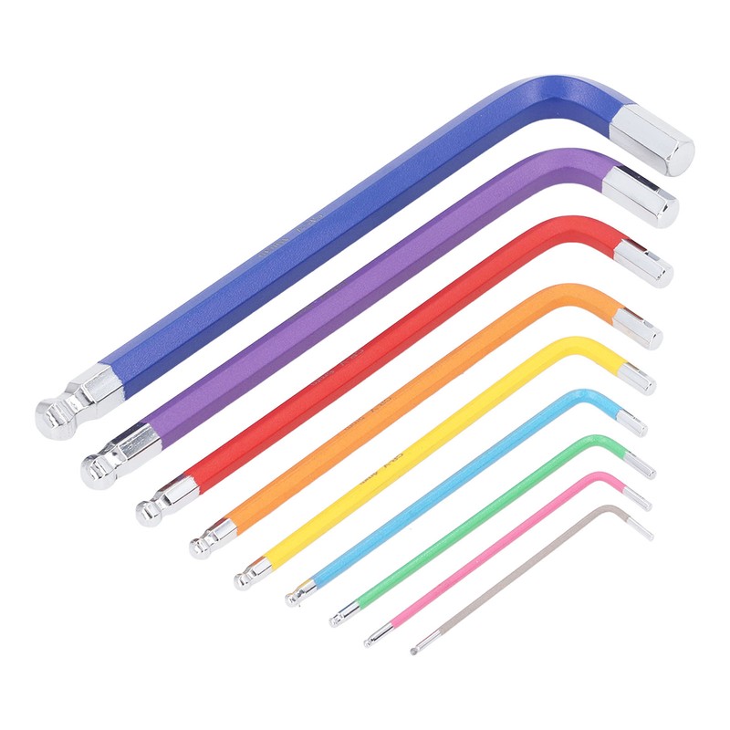 9 Pcs Hex Wrench Set Color Coded Non Slip CR