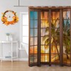Umpoo Tropical Ocean Beach Shower Curtain Rustic Wood Window View