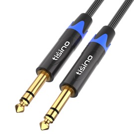 tisino 1/4 inch TRS Cable, Quarter inch 1/4 TRS to TRS Balanced Stereo Audio Cable Male to Male Pro Interconnect Cable, Nylon Braid - 10 FT