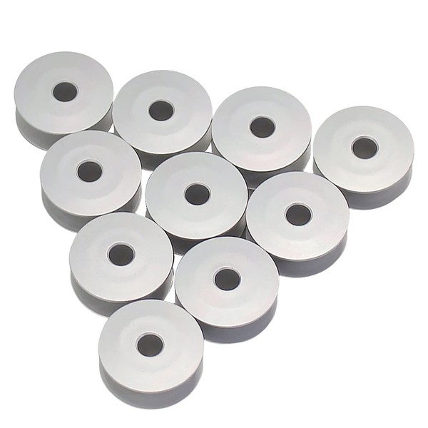 Fbshicung 10pcs Aluminum Bobbins "M" Class 25.5x10.5mm Larger Metal BOBBINS