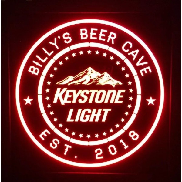 Custom keystone light Beer LED Sign Personalized, Home bar pub,
