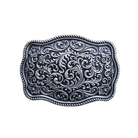 New Vintage Style Cowboy Flower Pattern Belt Buckle