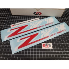 Z71 Off Road Decals (2pk) Chevy Truck Bedside Fender Stickers Fits 2018-2024 Chevy Silverado 1500 2500 3500 (Gloss White & Red 'Z')