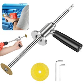 JH Steady Inside Pipe Cutter for PVC Pipe with Diamond Grit Cutting Wheel and Handle, Fit for 1-1/2 Inch to 8 Inch,7 Inch Adjustable Cutting Depth,1/4in Hex Shank Fit for Impact Drivers