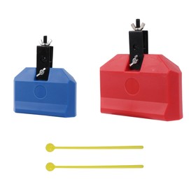 Bstinay 2PCS Plastic Musical Percussion Block 170×150×50MM Jam Block 150×120×40MM Red & Blue