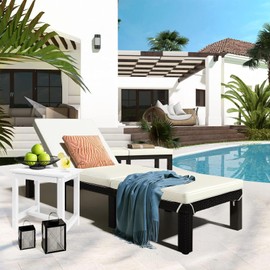 GARDENSTAR Adirondack Square Side Table,one-Tier Outdoor end Table, Patio Side Table for Pool,Porch,Backyard,Relaxing Companion (White)