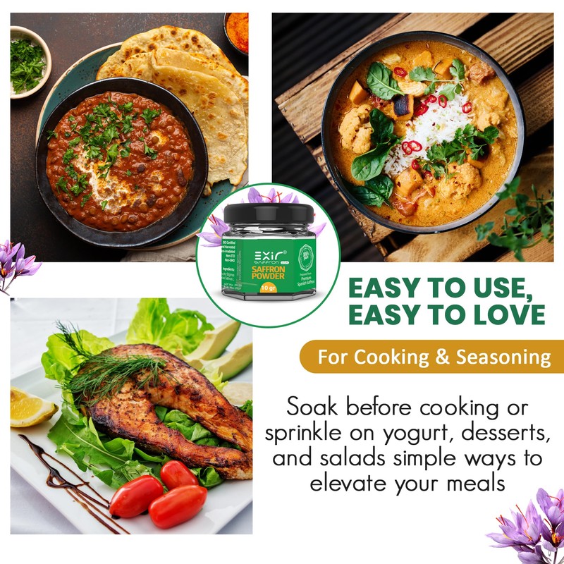 EXIR® Saffron Powdered (10-grams) - Sprinkle Herb and Spice Seasoning