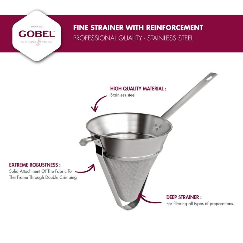 Gobel - Fine Strainer - 8-inch diameter - Stainless Steel