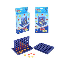 HENBRANDT 6 x Travel Size Four in a Row Line Connecting Games 13cm Mini Strategy Game 4-in-a-Line with 42 Discs Portable Family Fun Games Birthday Gift Stocking Fillers for Boys and Girls