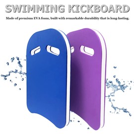 Roveinsia Kickboards Swimming, Swim Training Aid Kick Board for Adults and Kids, U Design Pool Floats with Integrated Hole Handle, EVA Foam, Blue