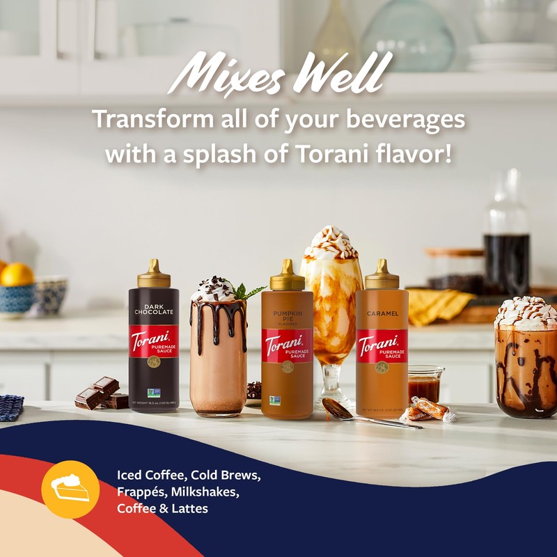 Torani Puremade Pumpkin Pie Sauce 2-Pack for Desserts and Coffeehouse