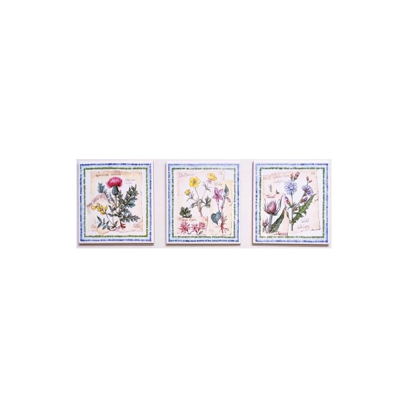 Wildflowers Garden Art Ceramic Tile 6" 15 cm Floral Decorative