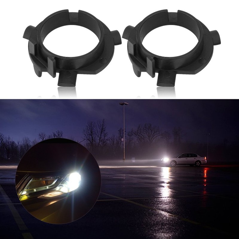 Qiilu 1 Pair H7 LED Headlight Adapter Retainer Holder