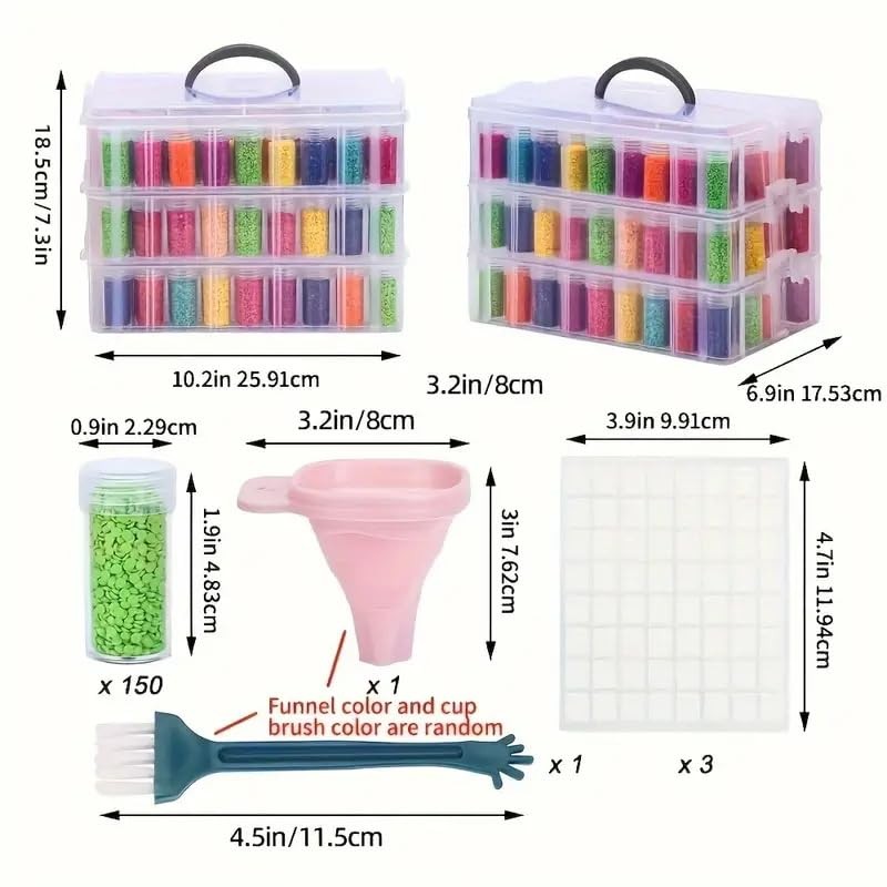 Huacan Diamond Painting Storage Container 150 Slots Bead Organzier with