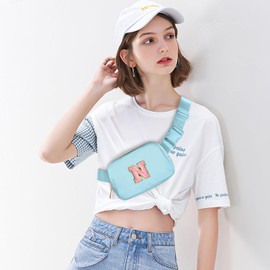 Gitus Belt Bag Fanny Pack Crossbody Bags with Initial Letter Patch Cute Stuff Birthday Gifts for Teenager Girls Trendy Preppy Stuff for Teen Girls Cool Stuff for Teens (Icing Blue-N)