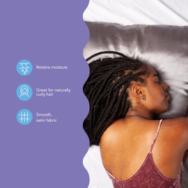 Turbie Twist Satin Pillowcase Set - Satin Pillow Cases for Hair & Skin Care - Reduce Frizz - Great for Naturally Curly Hair - Bedroom Essential - 2 Pack (1 Pink, 1 Dahlia Pattern)